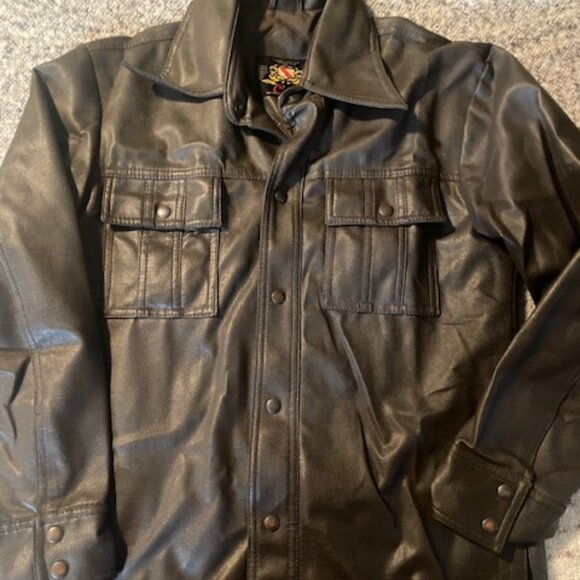 Cabot Women's Medium Brown 100% Polyvinyl Button Collared Jacket - Picture 1 of 5